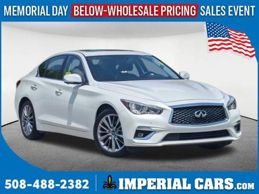 Pure White 2023 INFINITI Q50 3.0t LUXE