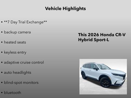 Platinum White Pearl 2026 Honda CR-V Hybrid Sport-L AWD