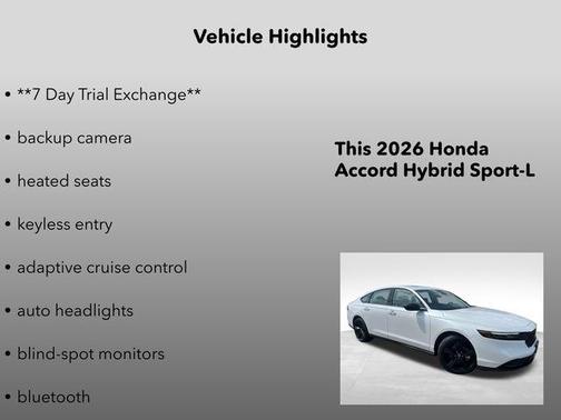 Platinum White Pearl 2026 Honda Accord Hybrid Sport-L