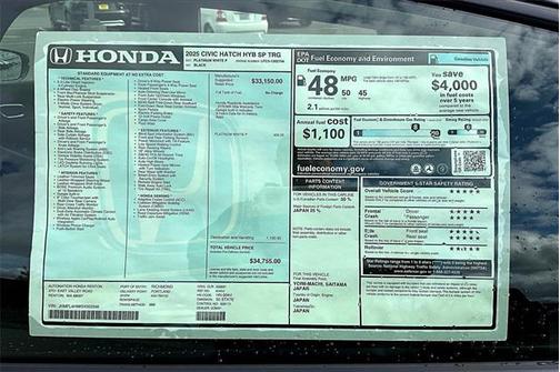 2025 Honda Civic Hybrid Sport Touring