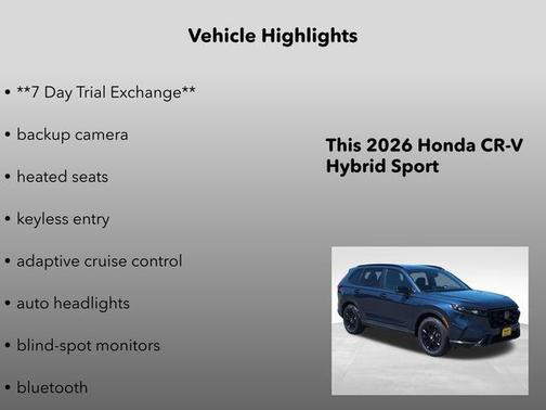 Canyon River Blue Metallic 2026 Honda CR-V Hybrid Sport AWD
