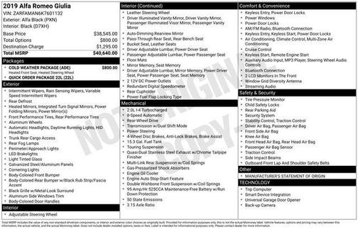 2019 Alfa Romeo Giulia Base