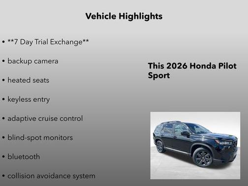Crystal Black Pearl 2026 Honda Pilot Sport