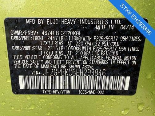 2014 Subaru XV Crosstrek Hybrid Base