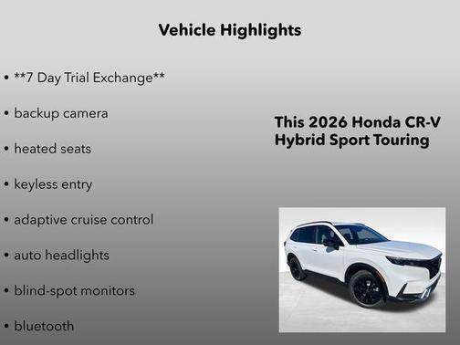 Platinum White Pearl 2026 Honda CR-V Hybrid Sport Touring AWD