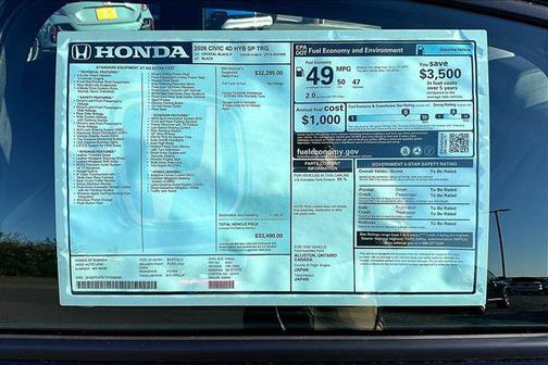 2026 Honda Civic Hybrid Sport Touring
