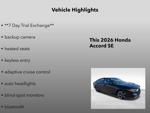 Crystal Black Pearl 2026 Honda Accord SE