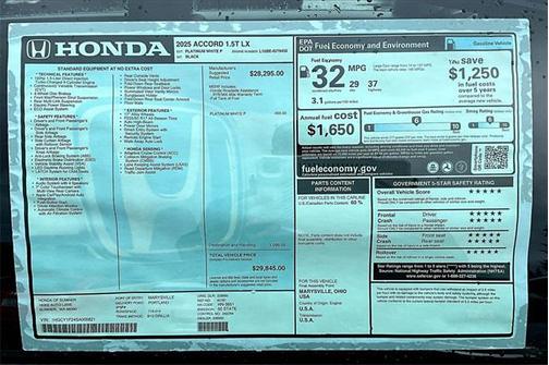 2025 Honda Accord LX 1.5T