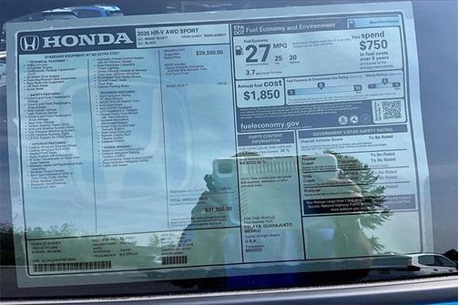 2026 Honda HR-V AWD Sport