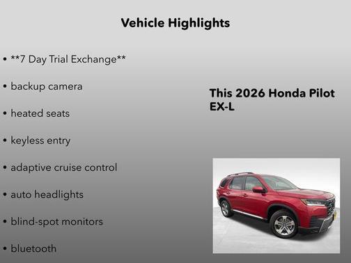 Radiant Red Metallic II 2026 Honda Pilot EX-L