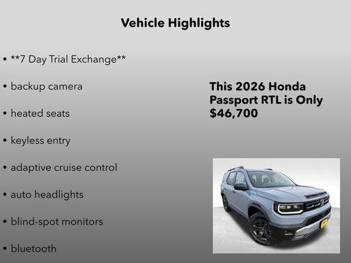 2026 Honda Passport AWD RTL