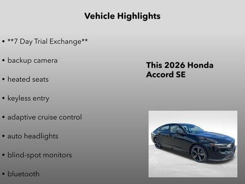 Crystal Black Pearl 2026 Honda Accord SE