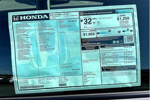 2025 Honda Accord Sport SE 1.5T