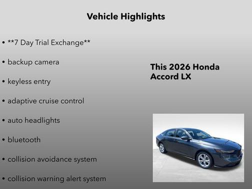 Meteorite Gray Metallic 2026 Honda Accord LX 1.5T
