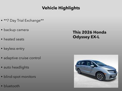 Silver Metallic 2026 Honda Odyssey EX-L