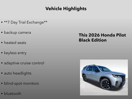 Solar Silver Metallic 2026 Honda Pilot Black Edition