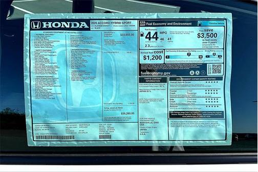 2025 Honda Accord Hybrid Base