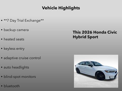 Platinum White Pearl 2026 Honda Civic Hybrid Sport