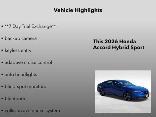 Still Night Pearl 2026 Honda Accord Hybrid Sport