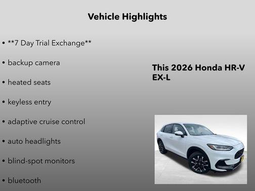 Platinum White Pearl 2026 Honda HR-V EX-L