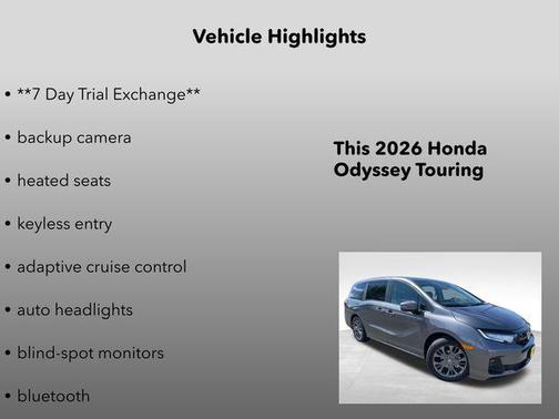 Modern Steel Metallic 2026 Honda Odyssey Touring