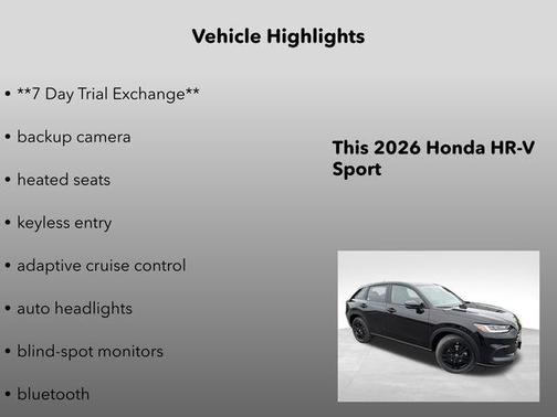 Crystal Black Pearl 2026 Honda HR-V AWD Sport