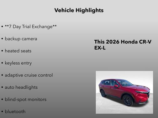 Radiant Red 2026 Honda CR-V EX-L AWD