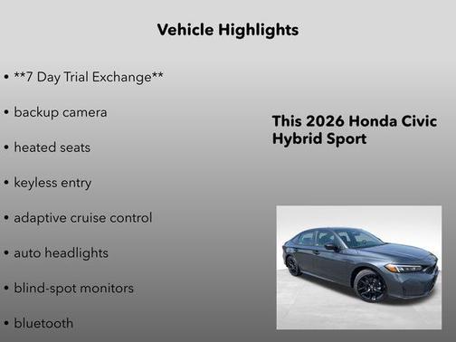Gray Metallic 2026 Honda Civic Hybrid Sport