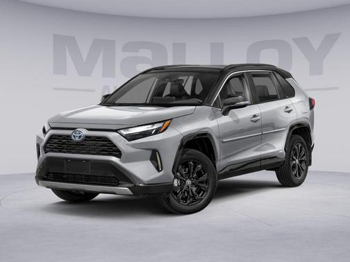 Silver Sky Metallic/Midnight Black Metallic 2025 Toyota RAV4 Hybrid SE