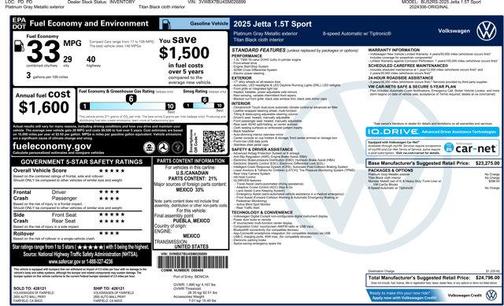 2025 Volkswagen Jetta 1.5T Sport