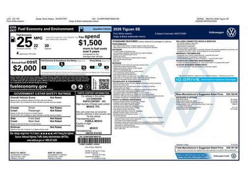 2026 Volkswagen Tiguan 2.0T SE 4MOTION