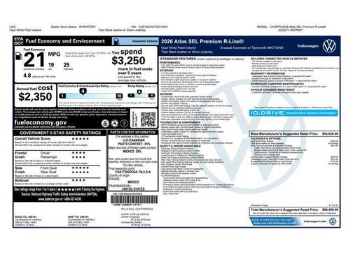 2026 Volkswagen Atlas 2.0T SEL Premium R-Line 4MOTION