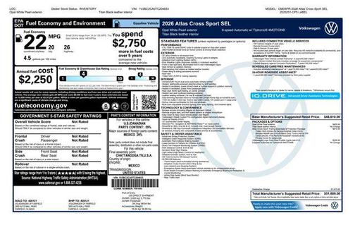 2026 Volkswagen Atlas Cross Sport 2.0T SEL