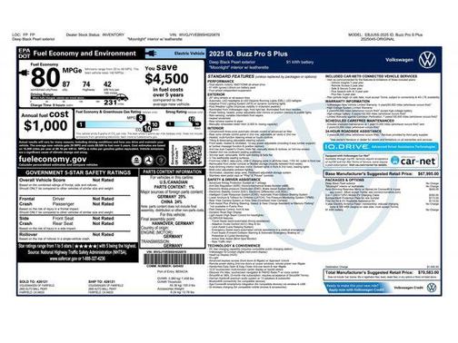 Deep Black Pearl 2025 Volkswagen ID. Buzz Pro S Plus with 4MOTION