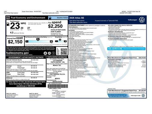 2026 Volkswagen Atlas 2.0T SE