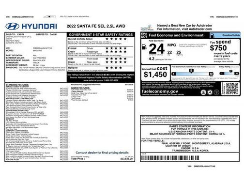 2022 Hyundai SANTA FE SEL 2.4
