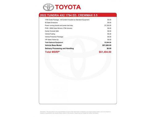2022 Toyota Tundra 1794 Edition