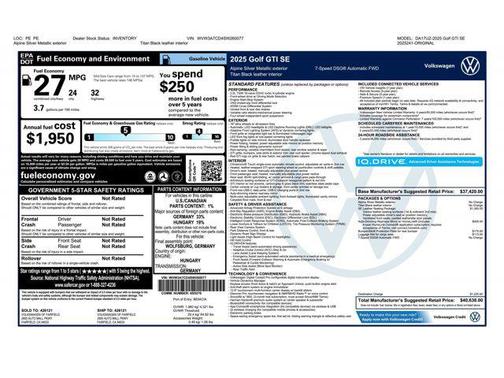 2025 Volkswagen Golf GTI 2.0T SE DSG