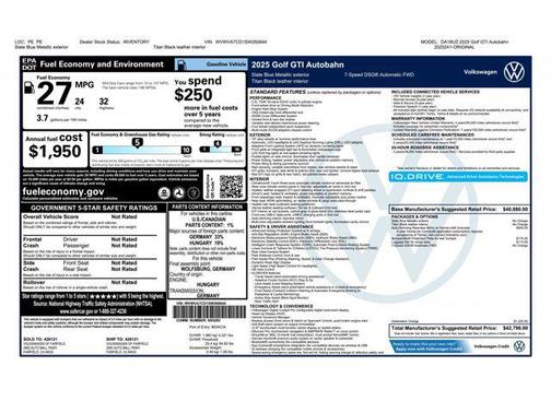 2025 Volkswagen Golf GTI 2.0T S DSG