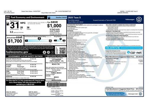 2025 Volkswagen Taos 1.5T S