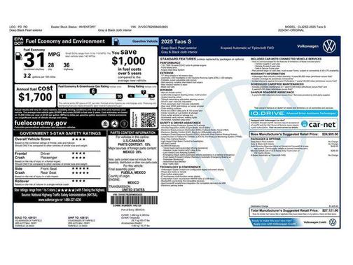 2025 Volkswagen Taos 1.5T S
