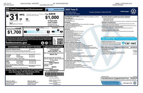 2025 Volkswagen Taos 1.5T S