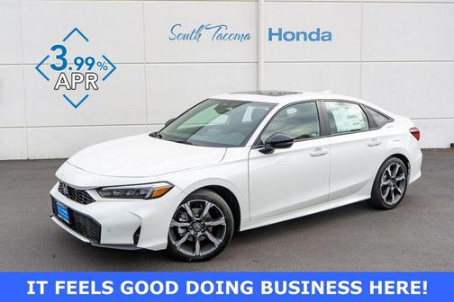 Platinum White Pearl 2026 Honda Civic Hybrid Sport Touring