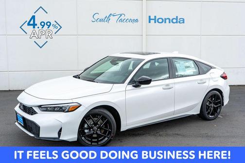 Platinum White Pearl 2026 Honda Civic Hybrid Sport