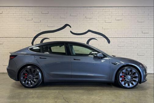 Midnight Silver Metallic 2021 Tesla Model 3 Performance