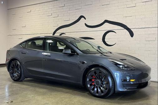 Midnight Silver Metallic 2021 Tesla Model 3 Performance