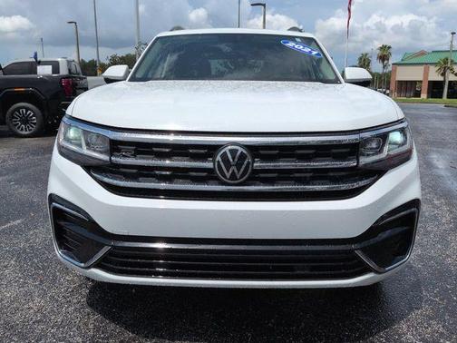 Pure White 2021 Volkswagen Atlas 3.6 V6 SE w/ Technology R-Line