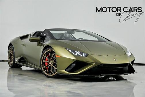 Verde Gea Matt 2022 Lamborghini Huracan EVO EVO Spyder-$75K MODS-VF SUPERCHARGED-FACTORY MATTE