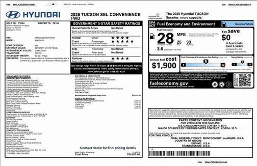 2025 Hyundai TUCSON SEL Convenience