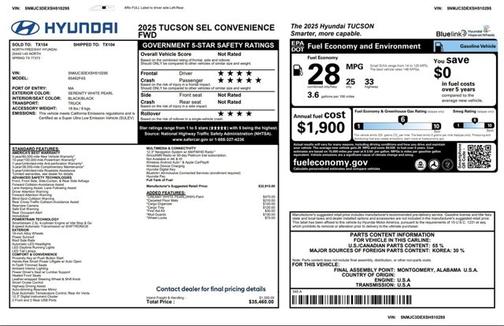 2025 Hyundai TUCSON SEL Convenience